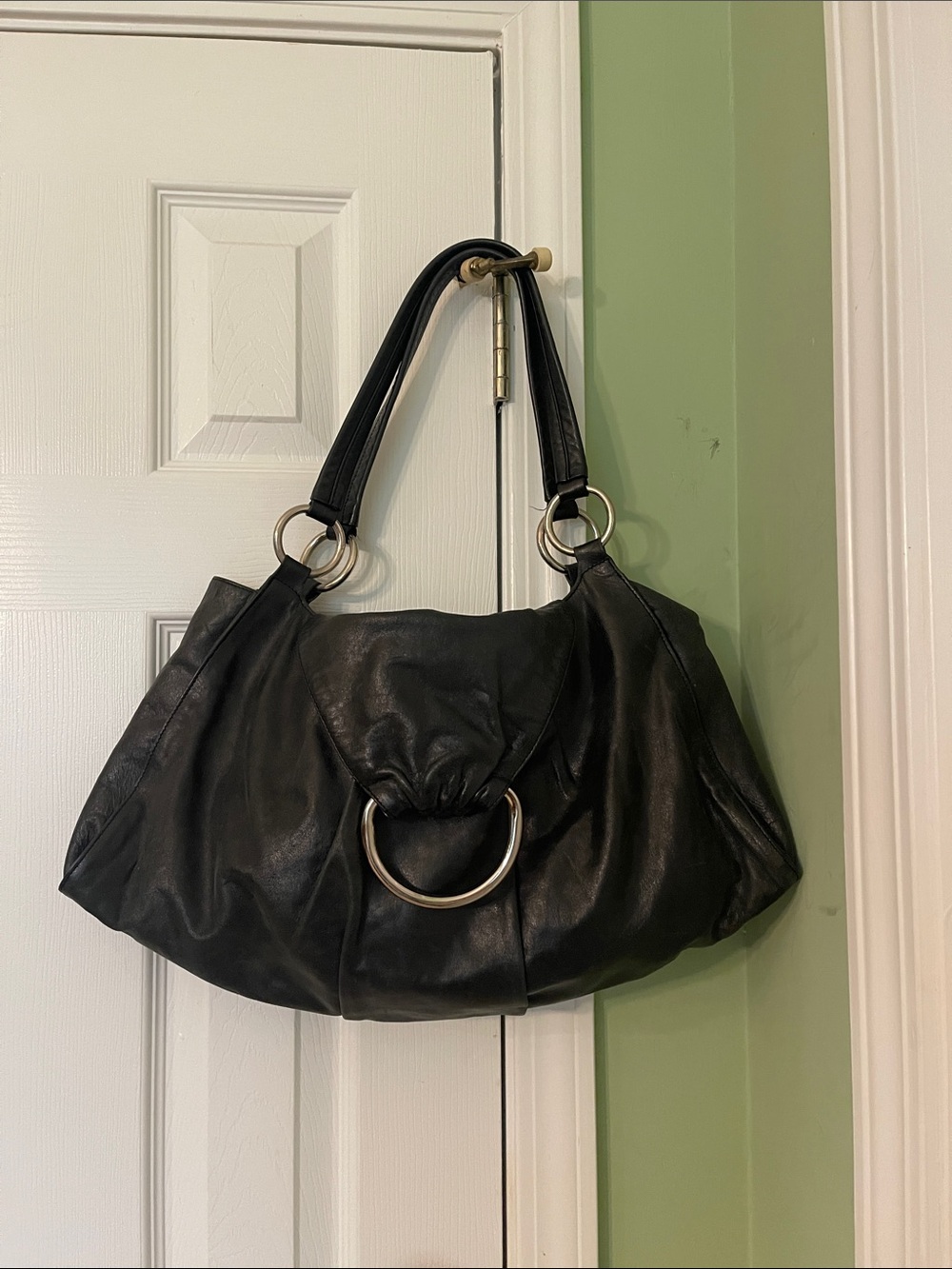 HOBO International Black Leather Shoulder Bag Purse